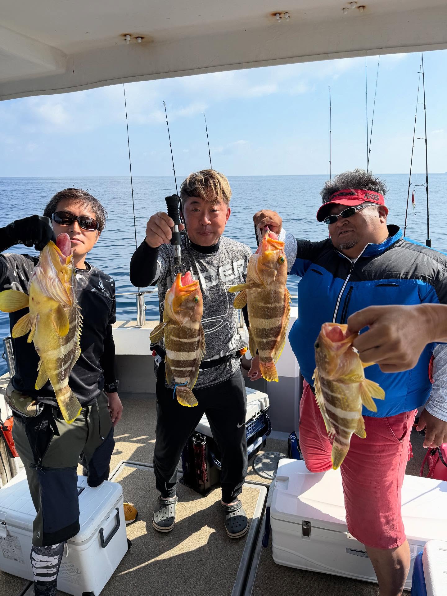 10月12日　タイラバ、SLJ便　チャーターでご予約頂き、和気藹々しながら出船珍しく小呂周りへ行きましたが中々良い場所に当たらず途中からアオナマンションを発見し怒涛のラッシュ🏻ランガンしながらネリゴ追加して納竿！中々渋い中チャンスをモノにして頂いて有難い限りです🏼‍♂️またチャーター頂いてますので！次は釣りまくりましょう！#遊漁船#遊漁船DAIYA#福岡#博多#箱崎漁港#釣り#釣り好きと繋がりたい