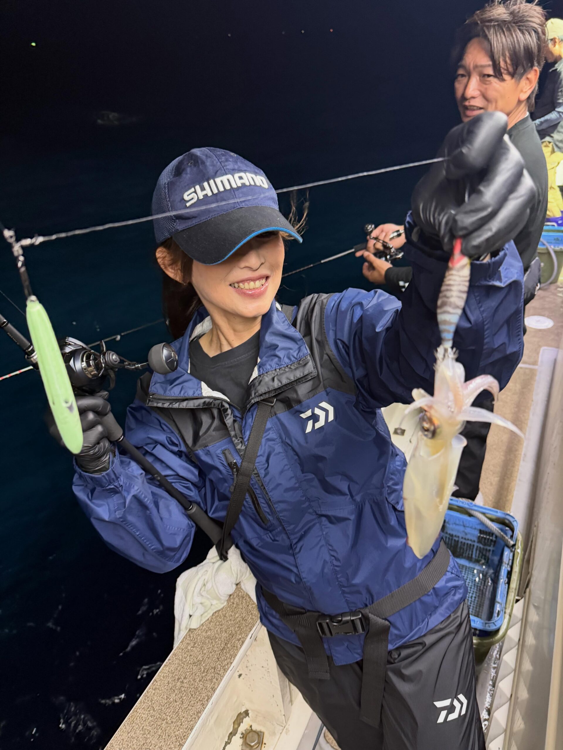 6月14日　夜焚き🦑最近調子がいい場所にエントリーいつもながら幸先は悪く中々釣れない🥶日が落ち、風が出てきだして大丈夫かなー？と思った頃には即乗りモード最後まで釣れ続けて良かった良かったでしたまたの乗船お待ちしております